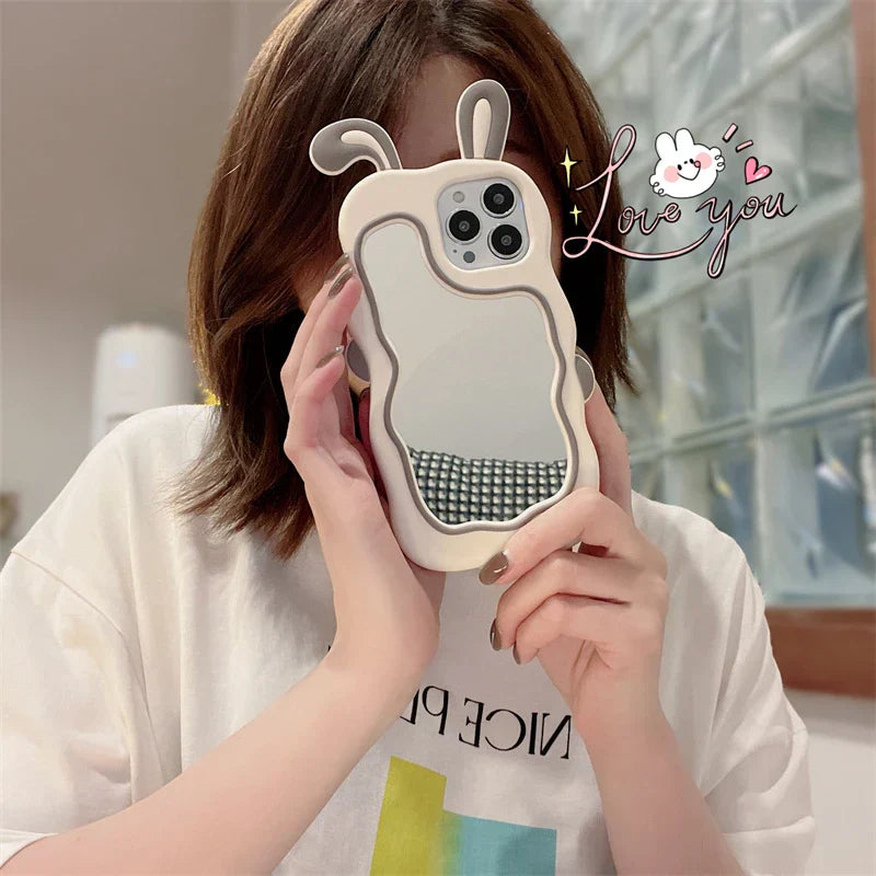 iPhone Bunny Make Up Mirror Phone Case