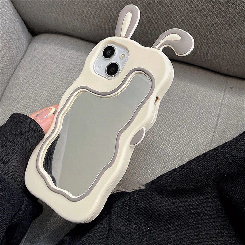 iPhone Bunny Make Up Mirror Phone Case