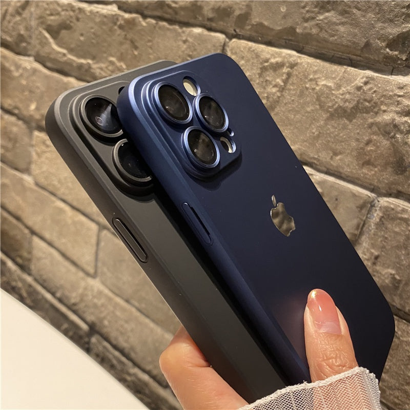 Sleek PC Matte iPhone Cover with Logo Shine and Built-in Camera Protection